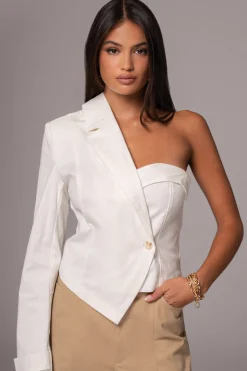 Ivory Amal One Shoulder Top*JLUXLABEL Fashion