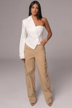 Ivory Amal One Shoulder Top*JLUXLABEL Fashion