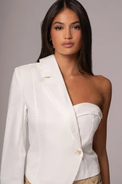 Ivory Amal One Shoulder Top*JLUXLABEL Fashion
