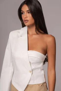 Ivory Amal One Shoulder Top*JLUXLABEL Fashion