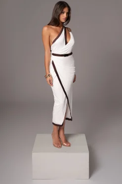 Ivory Anniversary Belted Wrap Dress*JLUXLABEL Clearance