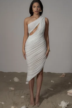 Ivory Aura Shimmer Midi Dress*JLUXLABEL Discount