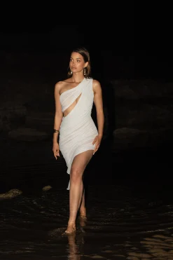 Ivory Aura Shimmer Midi Dress*JLUXLABEL Discount