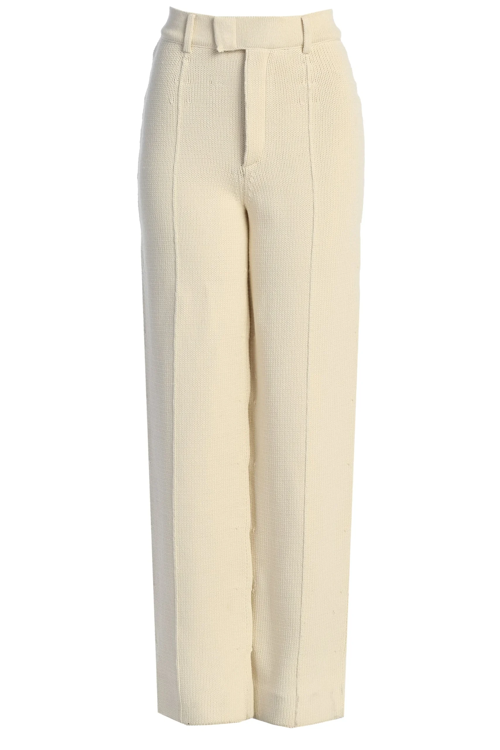 Ivory Back In Business Knit Trousers*JLUXLABEL Discount