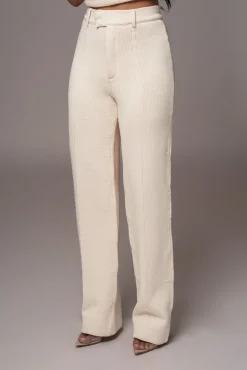 Ivory Back In Business Knit Trousers*JLUXLABEL Discount