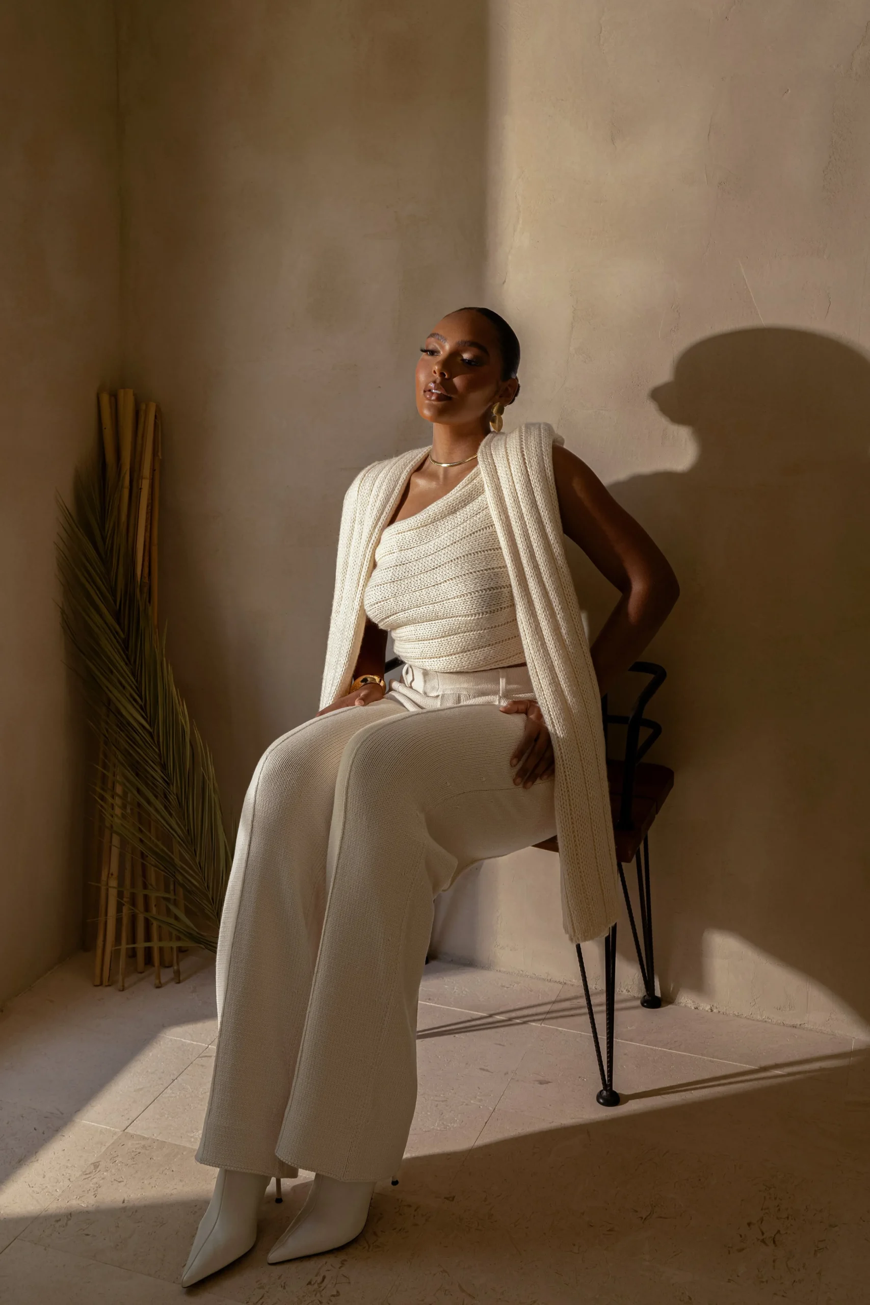 Ivory Back In Business Knit Trousers*JLUXLABEL Discount