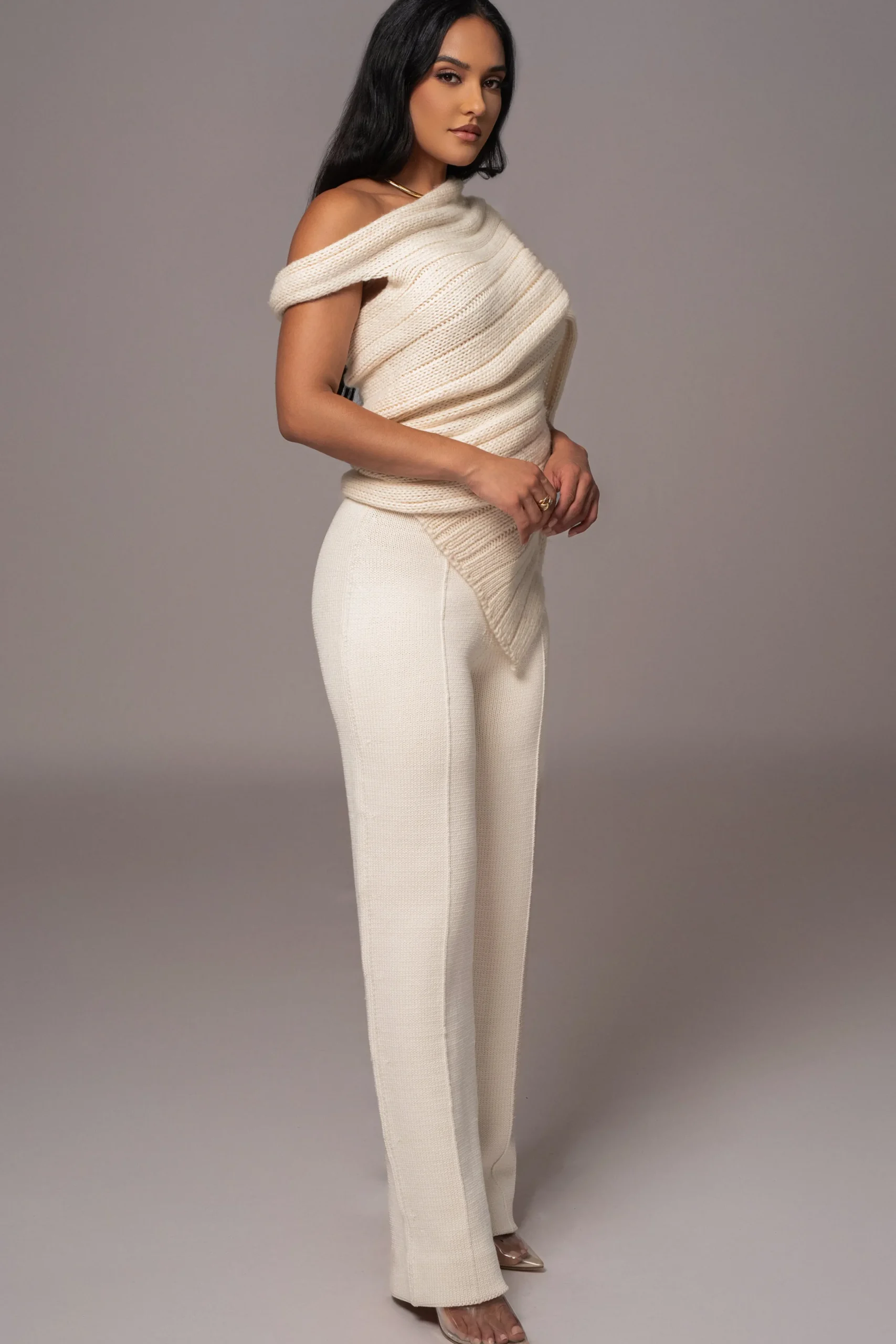 Ivory Back In Business Knit Trousers*JLUXLABEL Discount