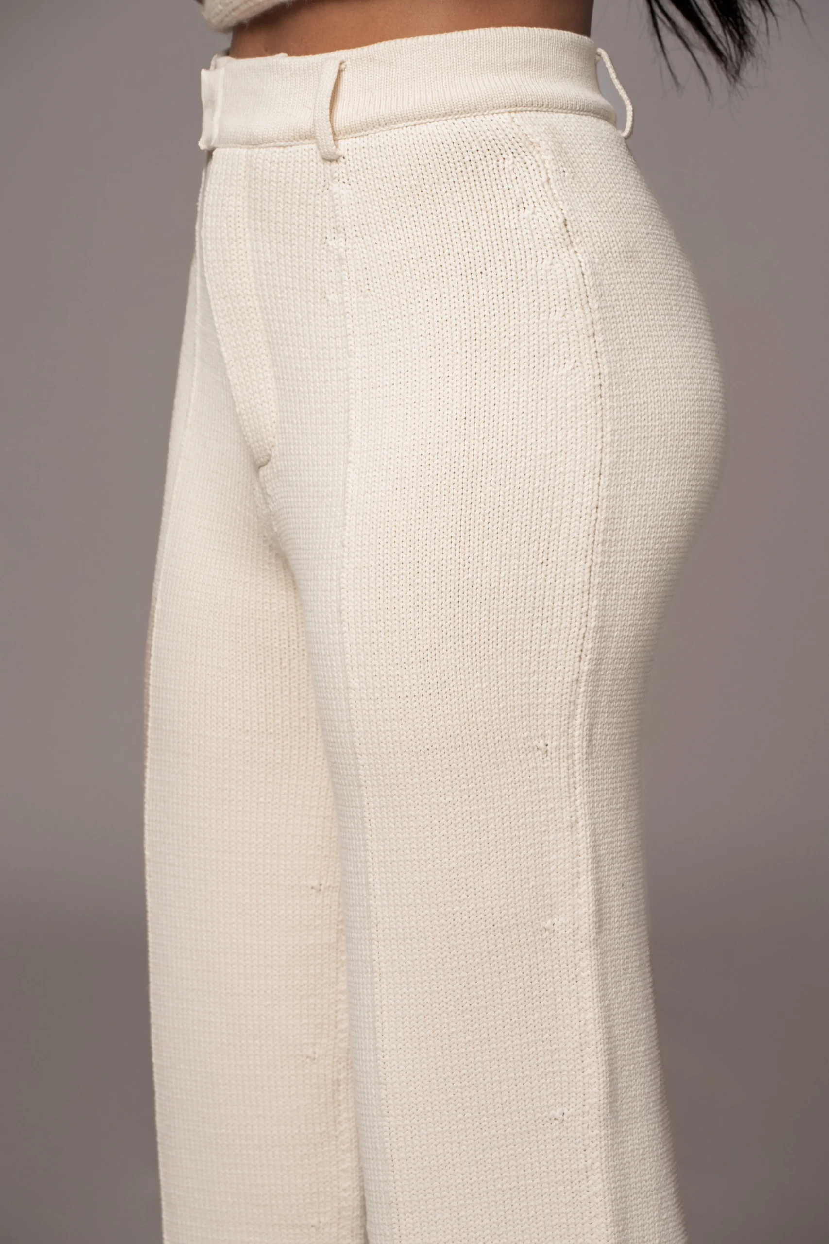Ivory Back In Business Knit Trousers*JLUXLABEL Discount