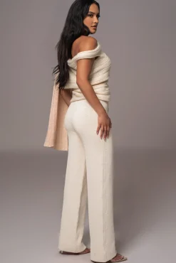 Ivory Back In Business Knit Trousers*JLUXLABEL Discount