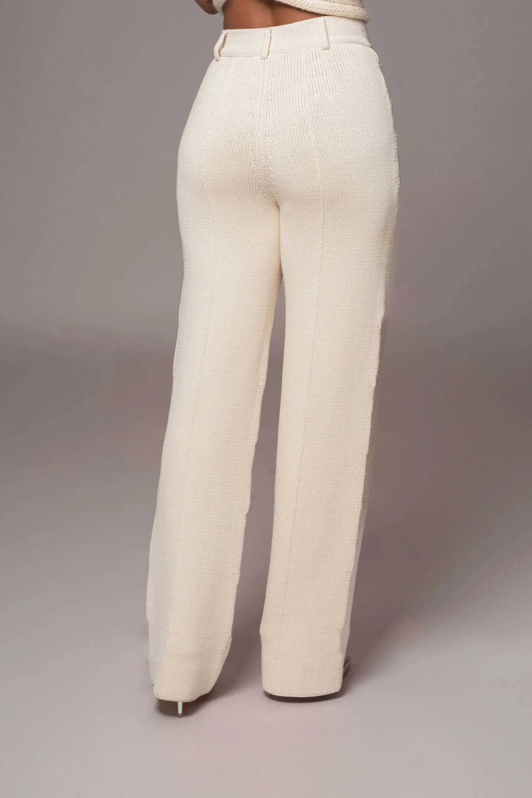 Ivory Back In Business Knit Trousers*JLUXLABEL Discount