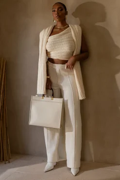 Ivory Back In Business Knit Trousers*JLUXLABEL Discount