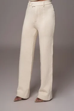 Ivory Back In Business Knit Trousers*JLUXLABEL Discount