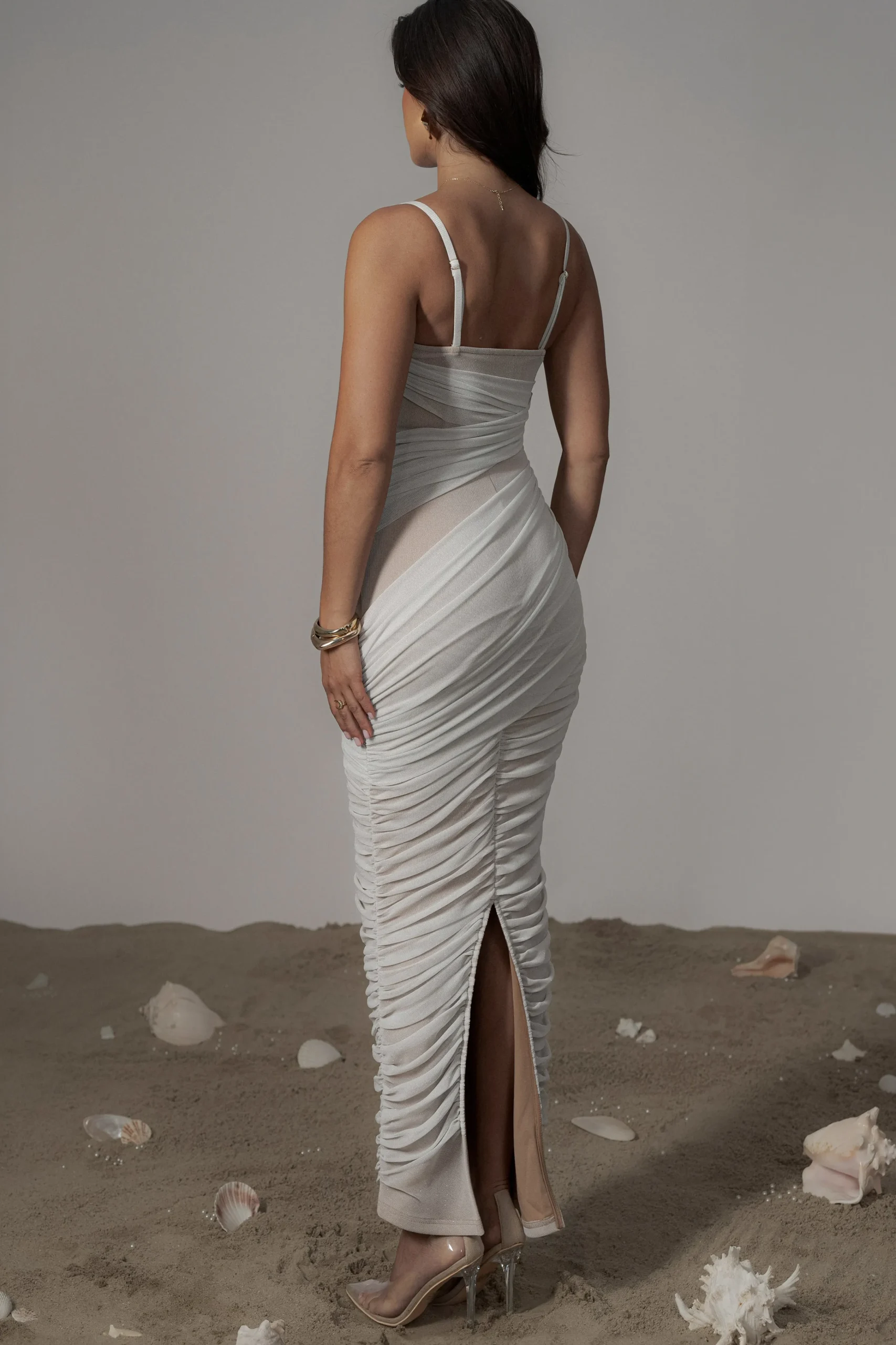 Ivory Catalina Lurex Knit Maxi Dress*JLUXLABEL Fashion