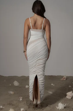 Ivory Catalina Lurex Knit Maxi Dress*JLUXLABEL Fashion