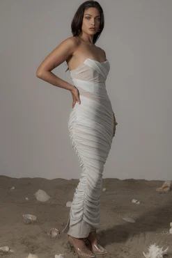 Ivory Catalina Lurex Knit Maxi Dress*JLUXLABEL Fashion