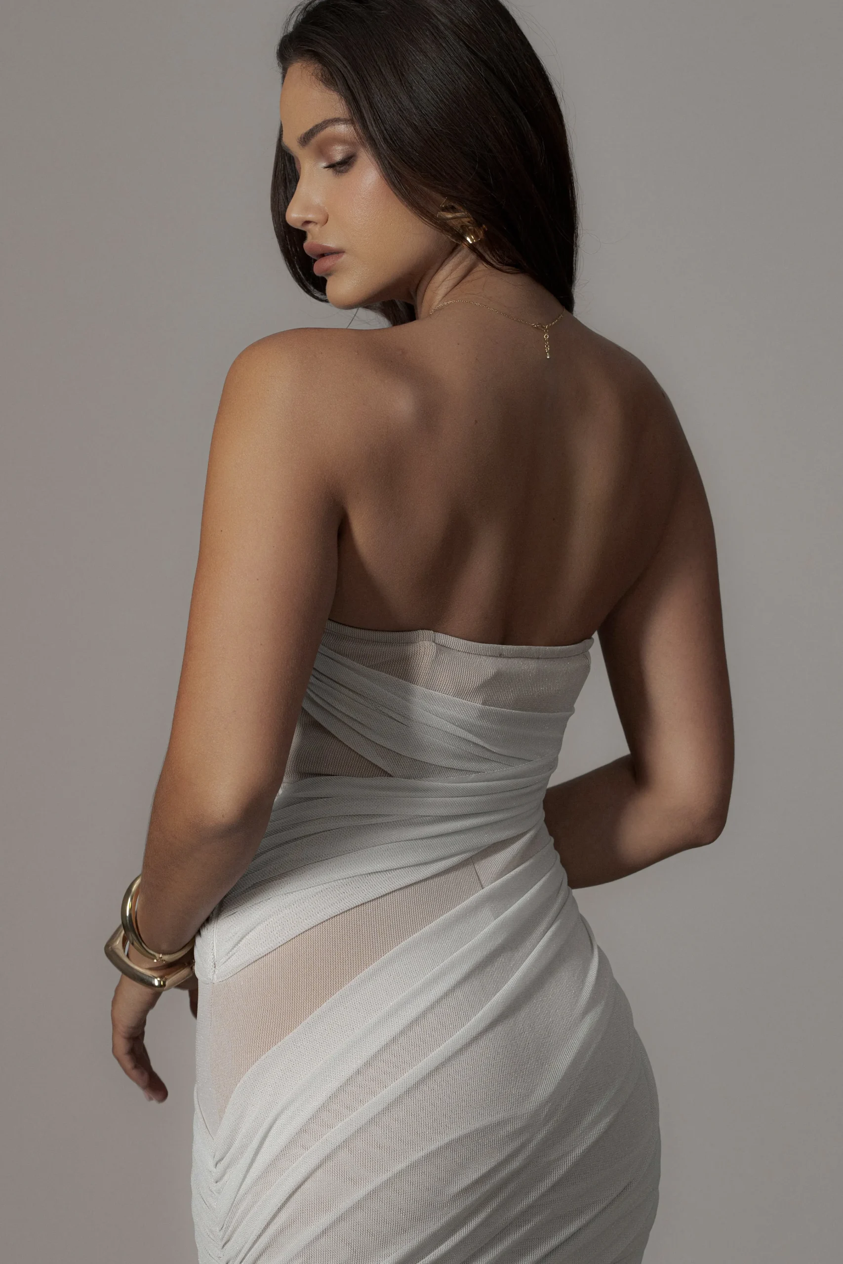 Ivory Catalina Lurex Knit Maxi Dress*JLUXLABEL Fashion