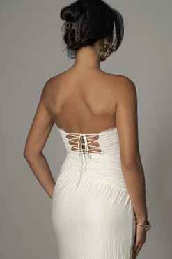 Ivory Celestial Drape Maxi Dress*JLUXLABEL Online