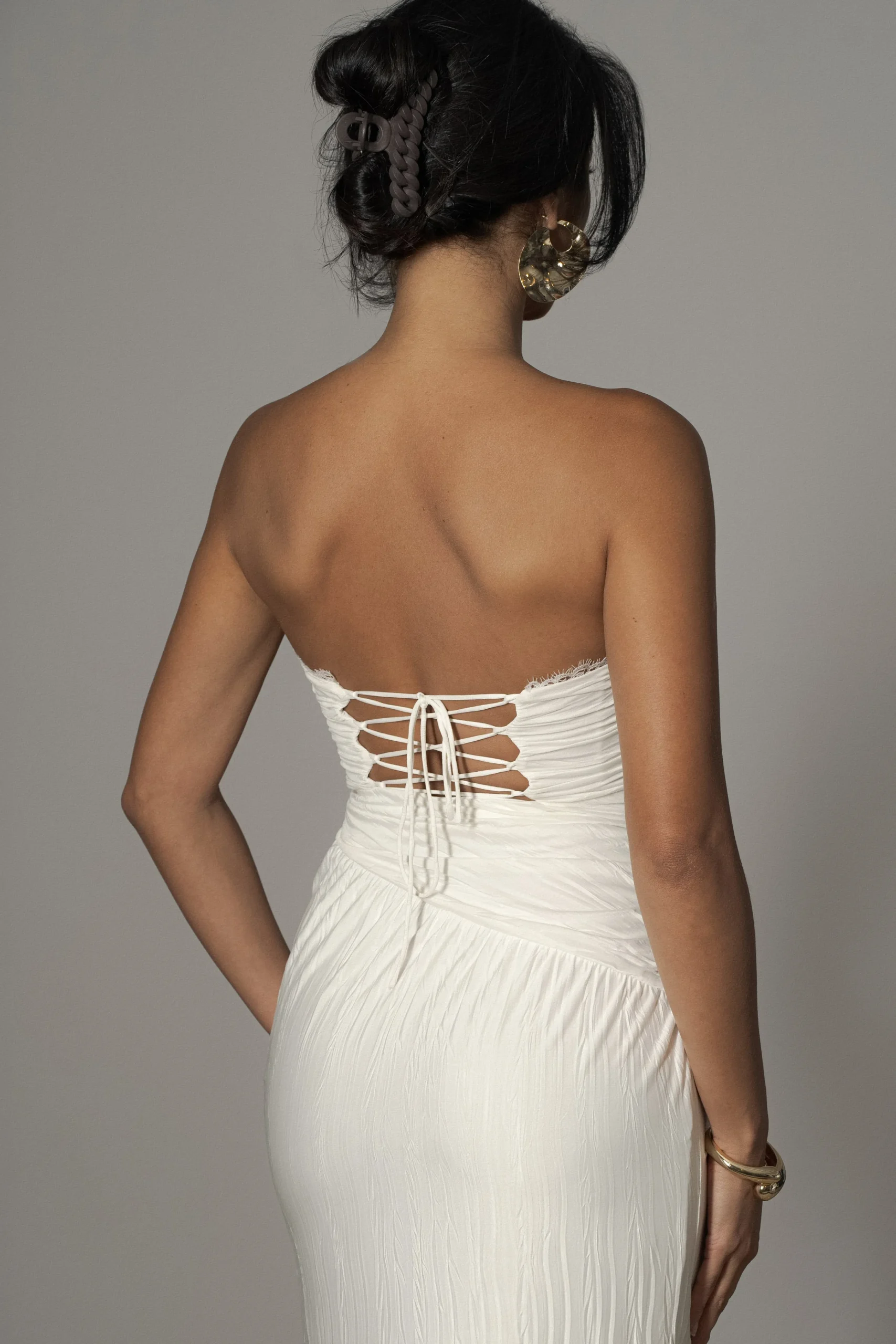 Ivory Celestial Drape Maxi Dress*JLUXLABEL Online