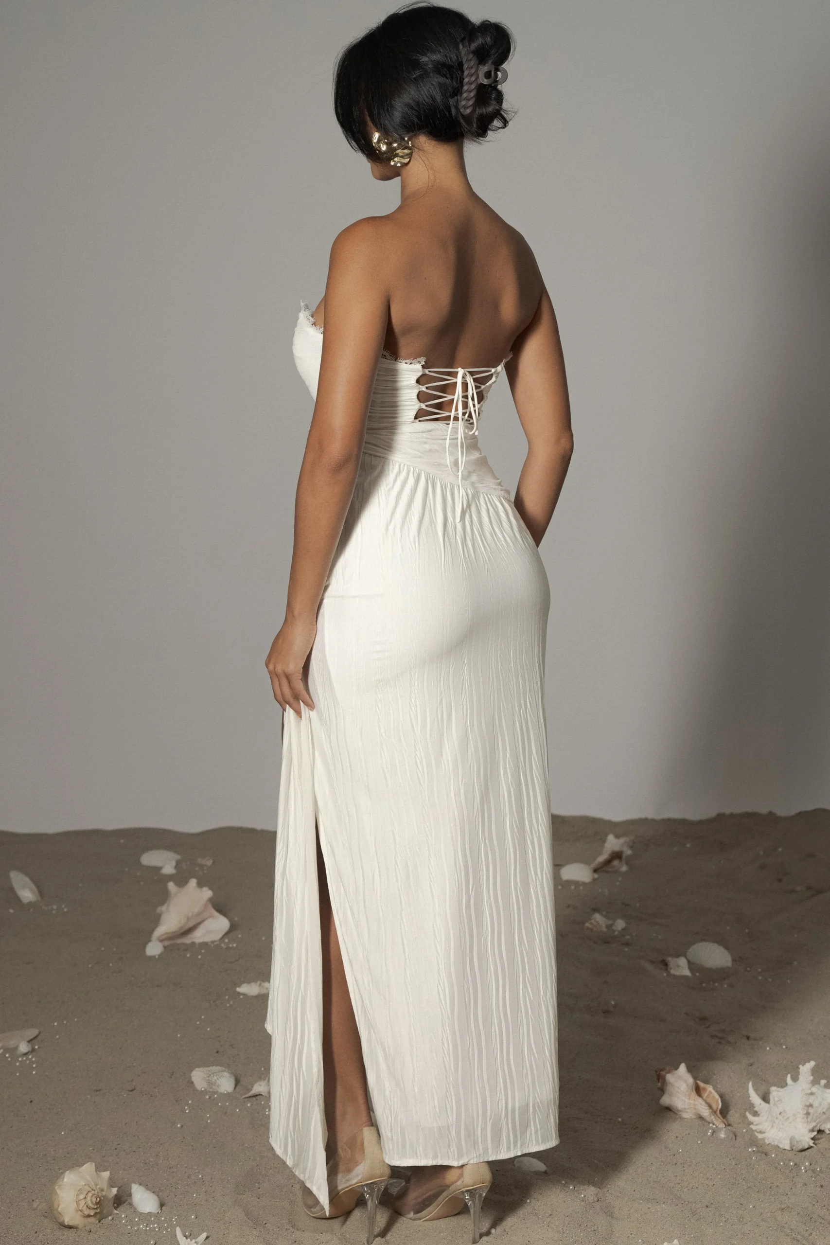 Ivory Celestial Drape Maxi Dress*JLUXLABEL Online