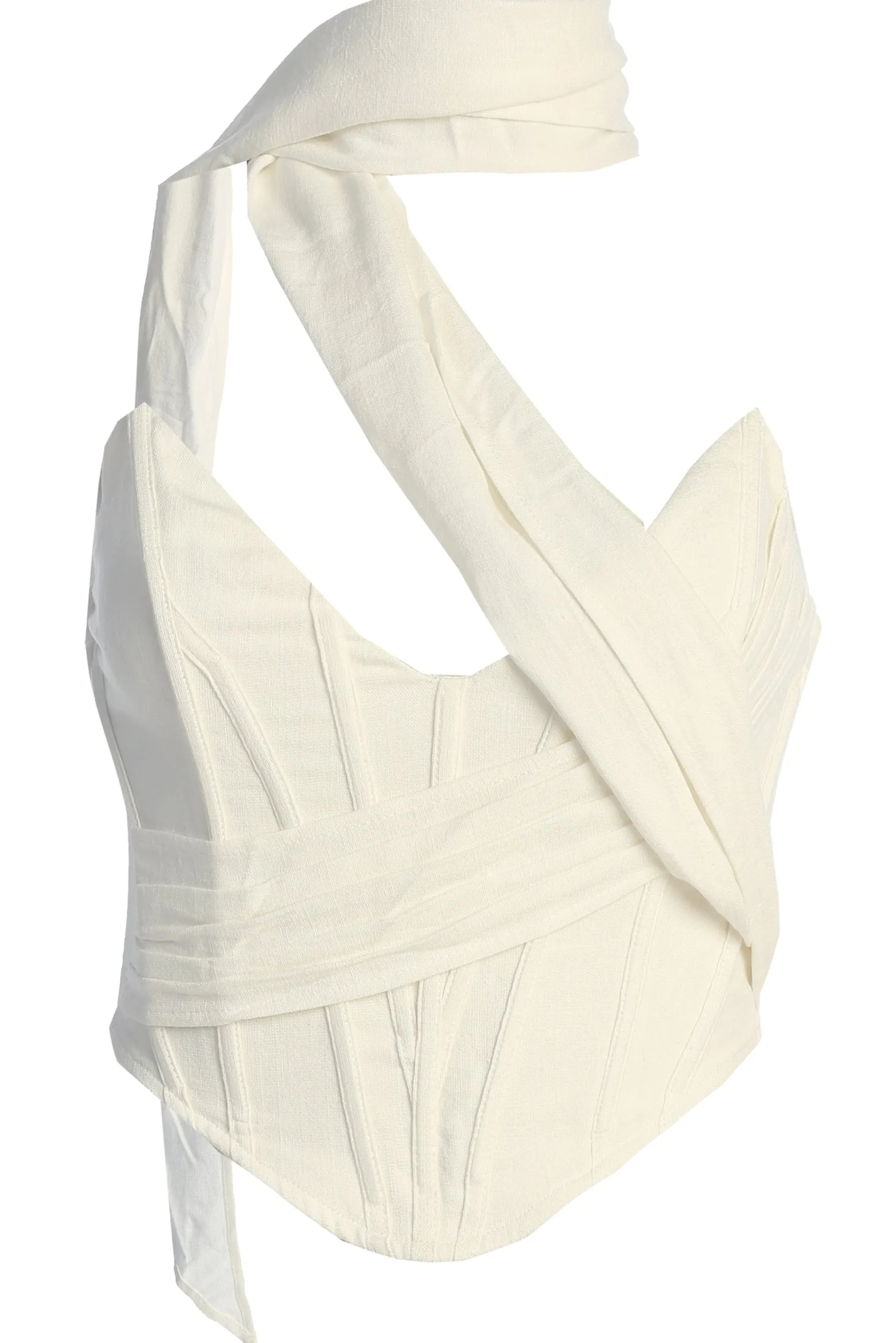 Ivory Coastal Bliss Linen Bustier*JLUXLABEL Sale