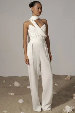 Ivory Coastal Bliss Linen Bustier*JLUXLABEL Sale