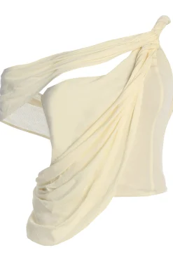 Ivory Diosa Drape Top*JLUXLABEL Best