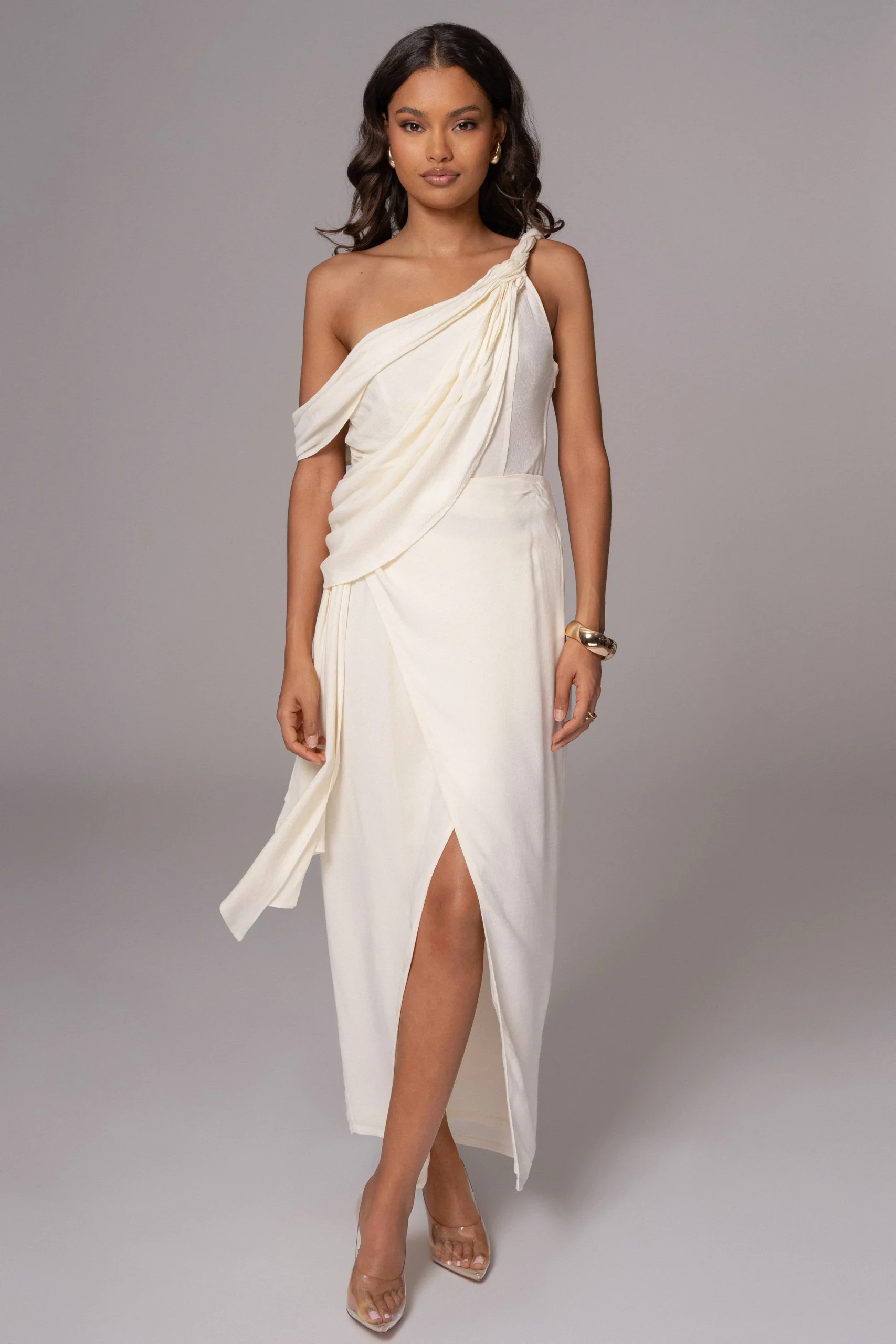 Ivory Diosa Drape Top*JLUXLABEL Best