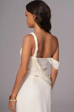 Ivory Diosa Drape Top*JLUXLABEL Best