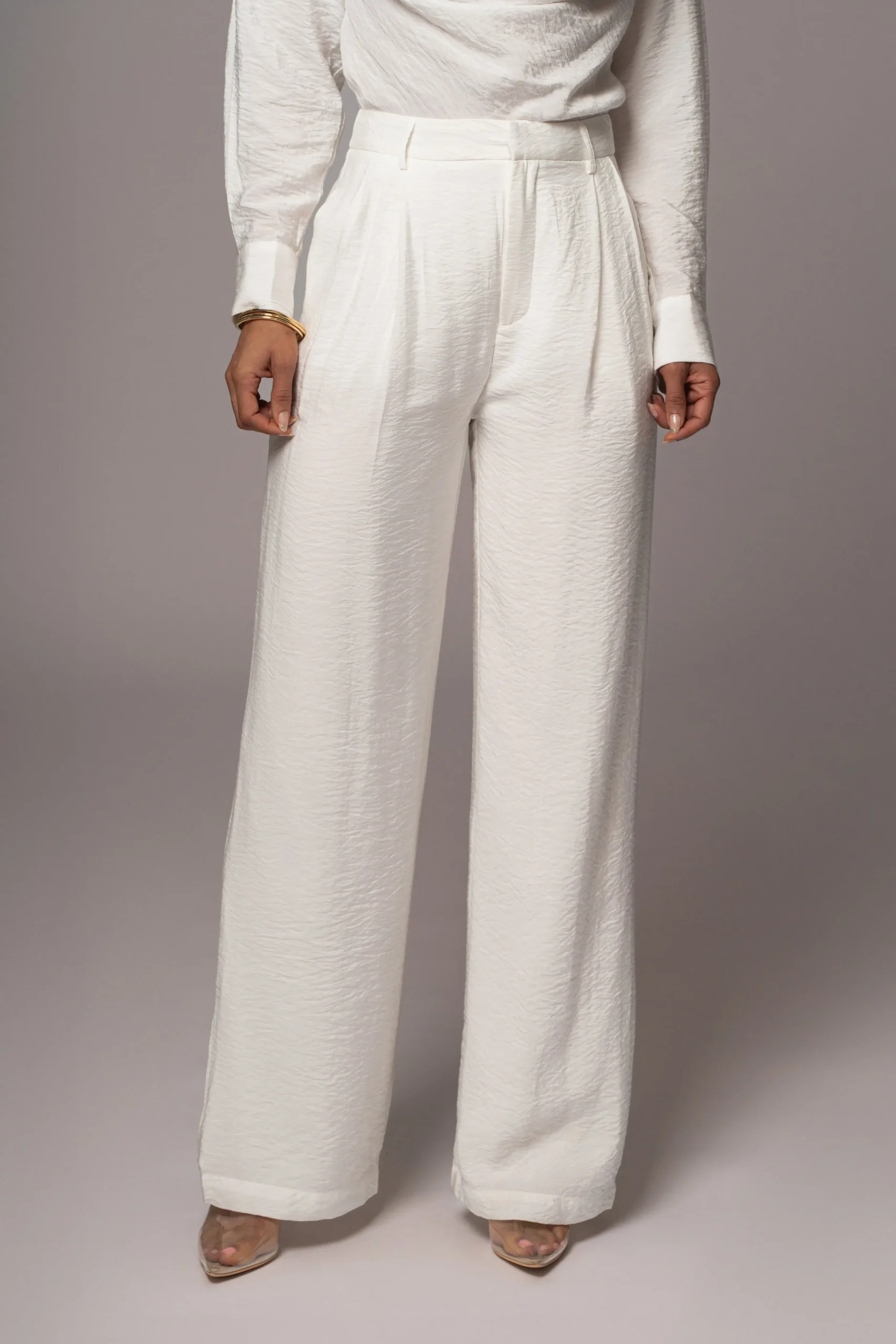 Ivory Drew Crinkled Trousers*JLUXLABEL Best