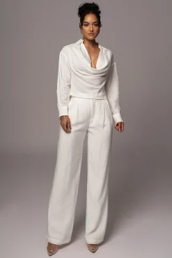 Ivory Drew Crinkled Trousers*JLUXLABEL Best