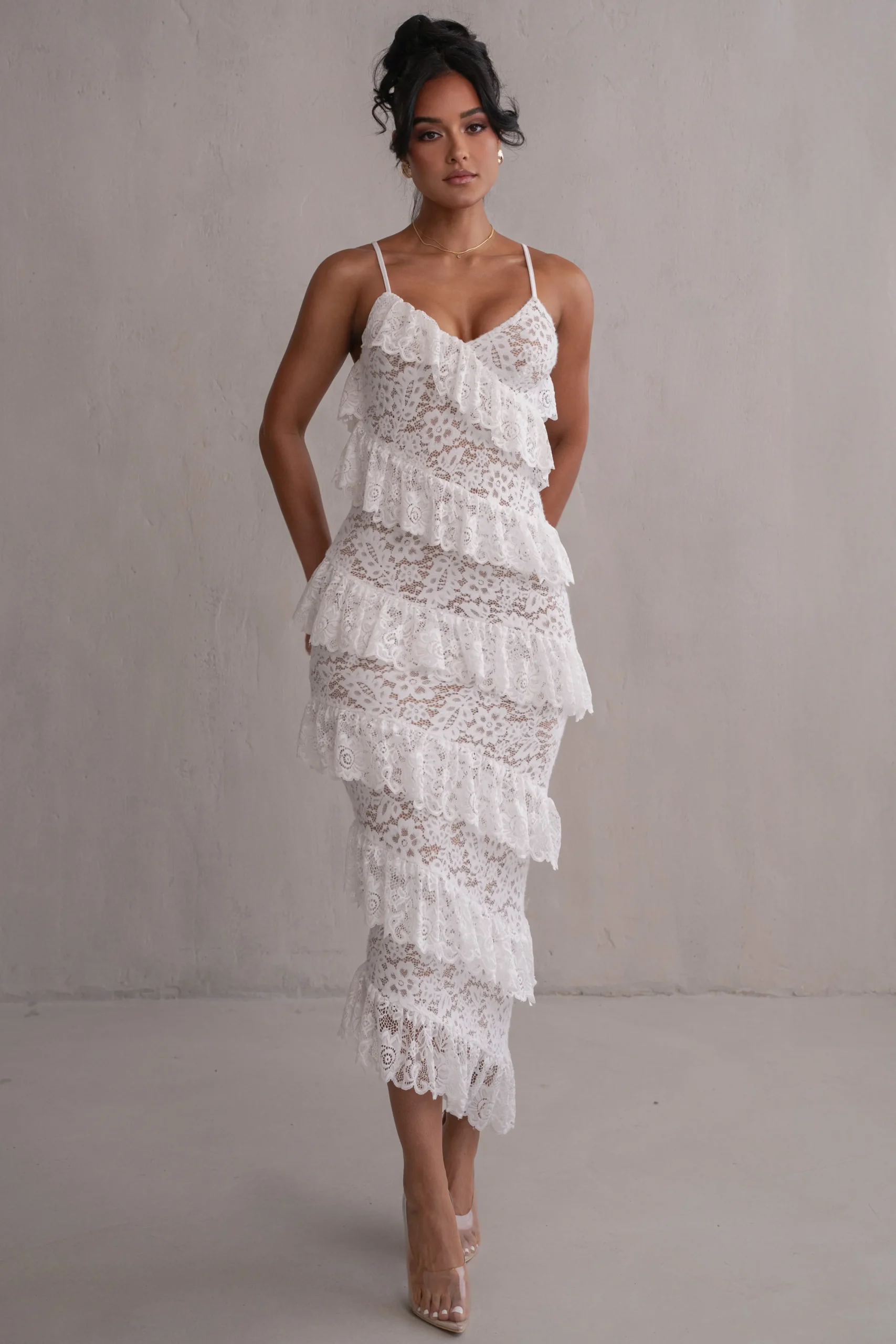 Ivory Feeling Of Forever Ruffle Dress*JLUXLABEL Sale