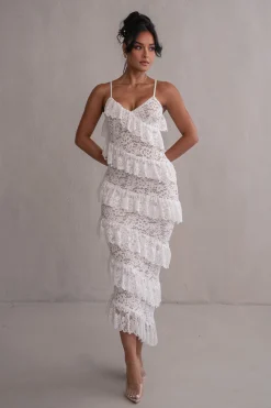 Ivory Feeling Of Forever Ruffle Dress*JLUXLABEL Sale