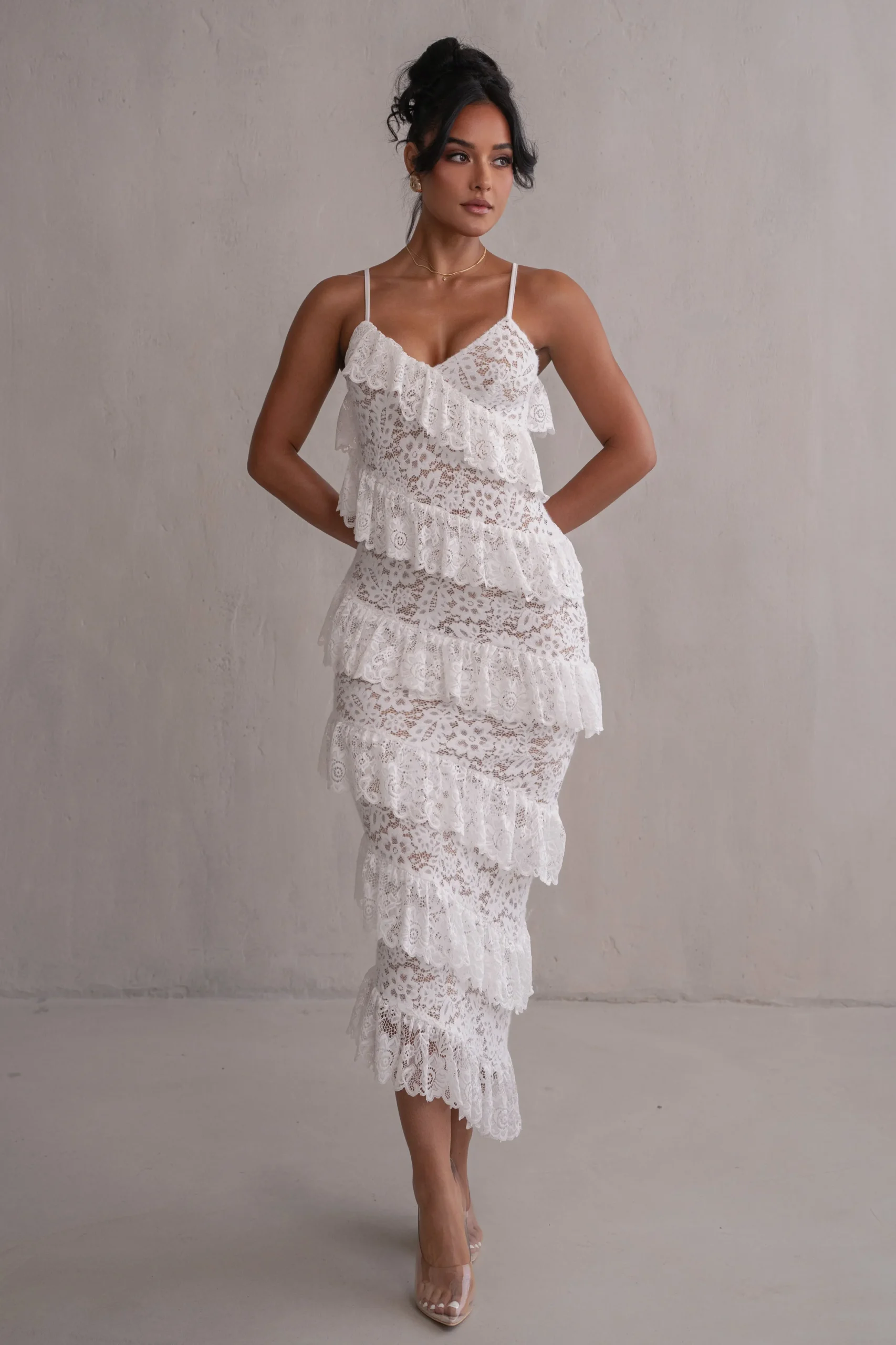 Ivory Feeling Of Forever Ruffle Dress*JLUXLABEL Sale