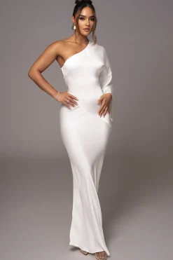 Ivory Femme Drape Maxi Dress*JLUXLABEL Fashion