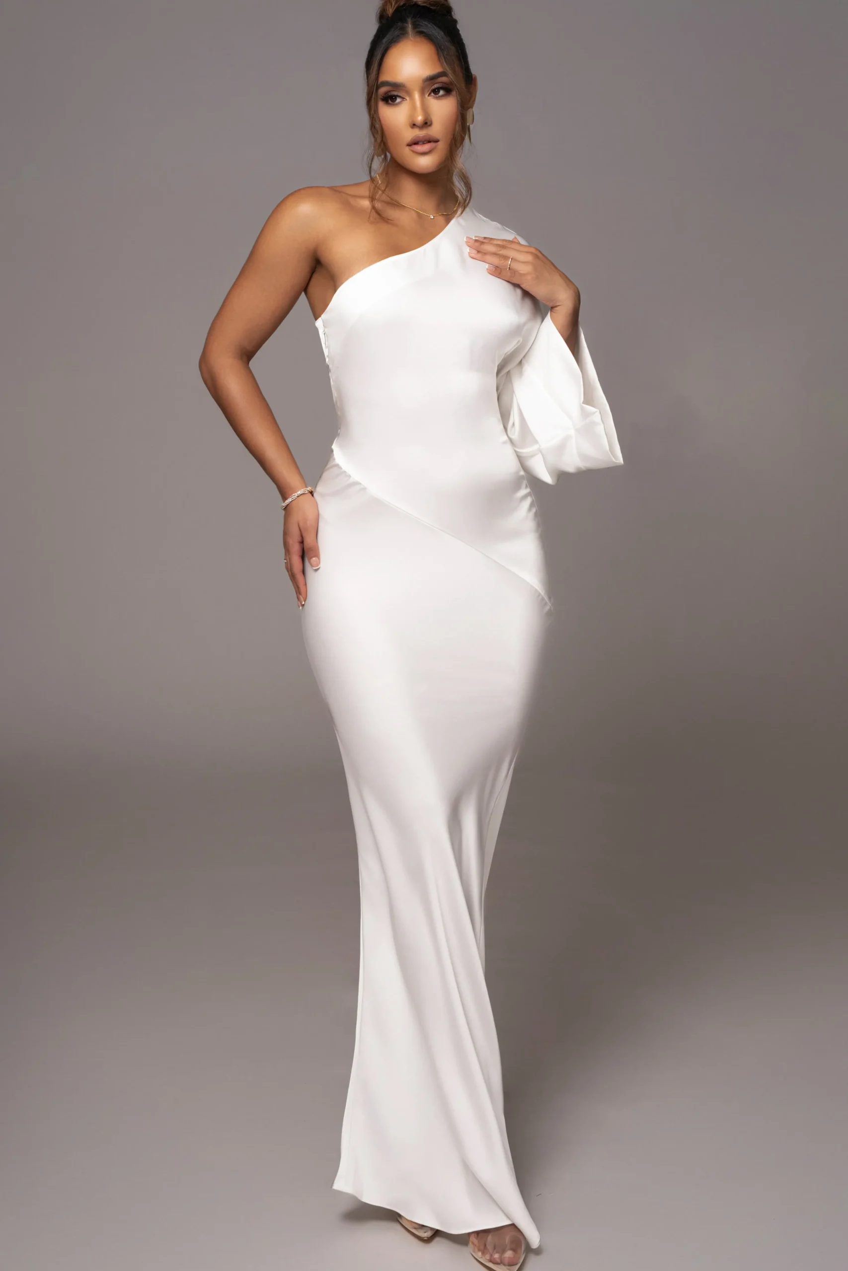 Ivory Femme Drape Maxi Dress*JLUXLABEL Fashion