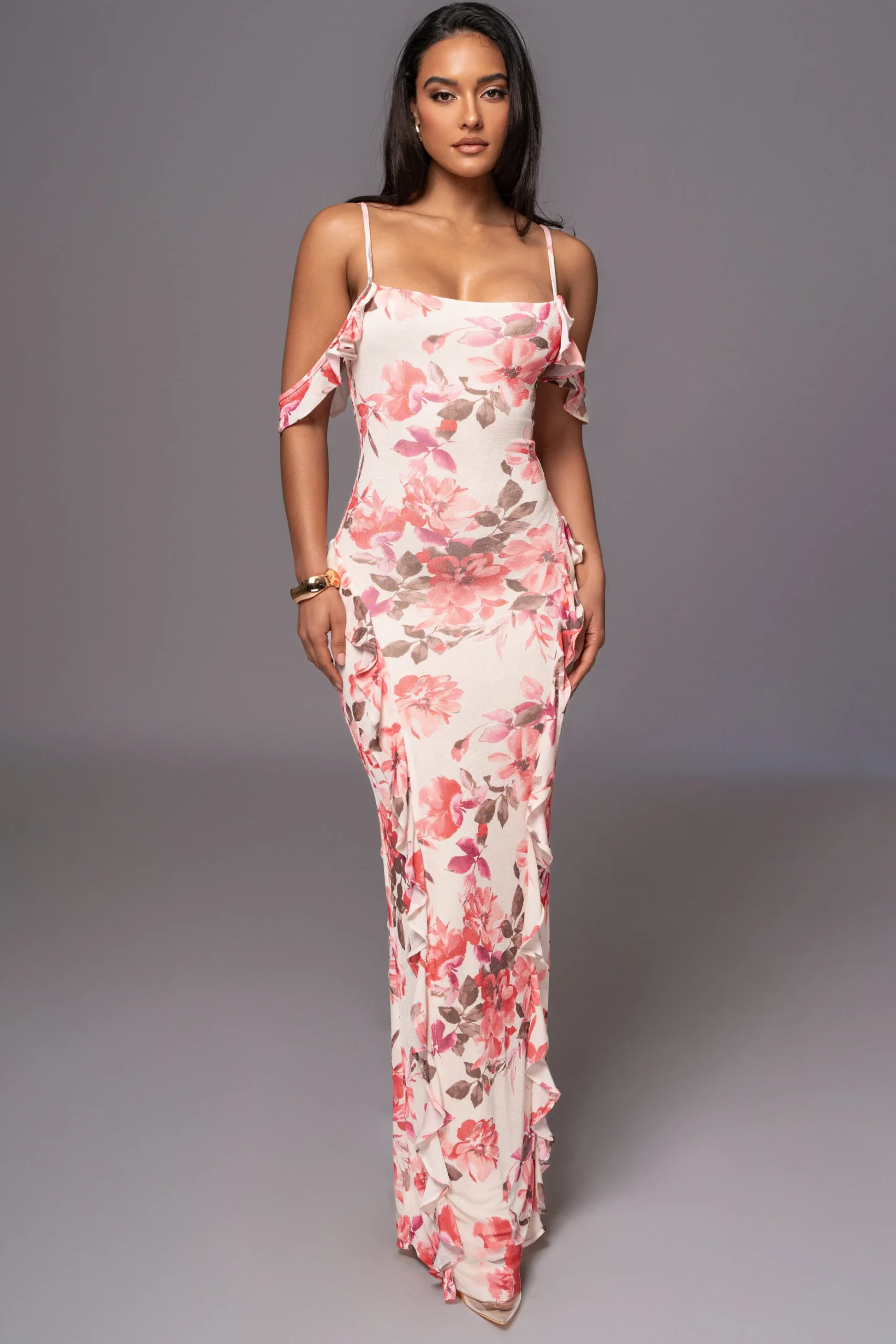 Ivory Floral Maude Maxi Dress*JLUXLABEL Fashion