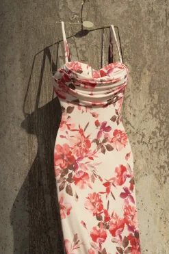 Ivory Floral Slinky Visions Of You Maxi Dress*JLUXLABEL Discount