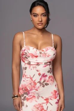 Ivory Floral Slinky Visions Of You Maxi Dress*JLUXLABEL Discount