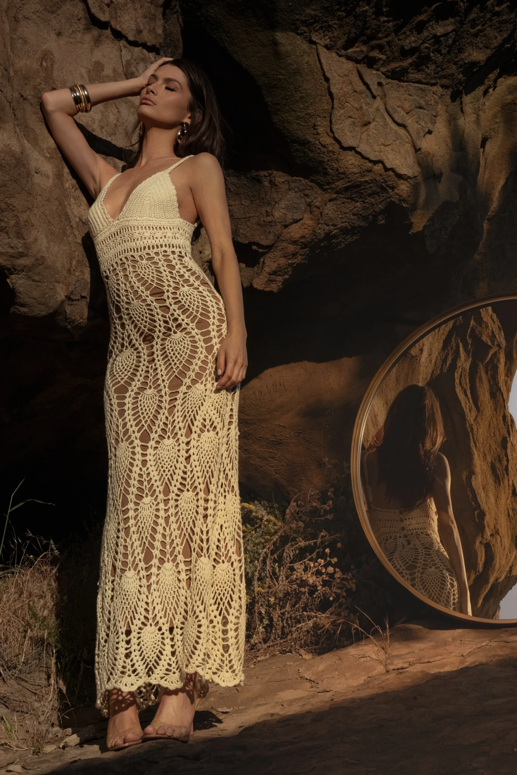 Ivory Great Escape Crochet Maxi Dress*JLUXLABEL Hot