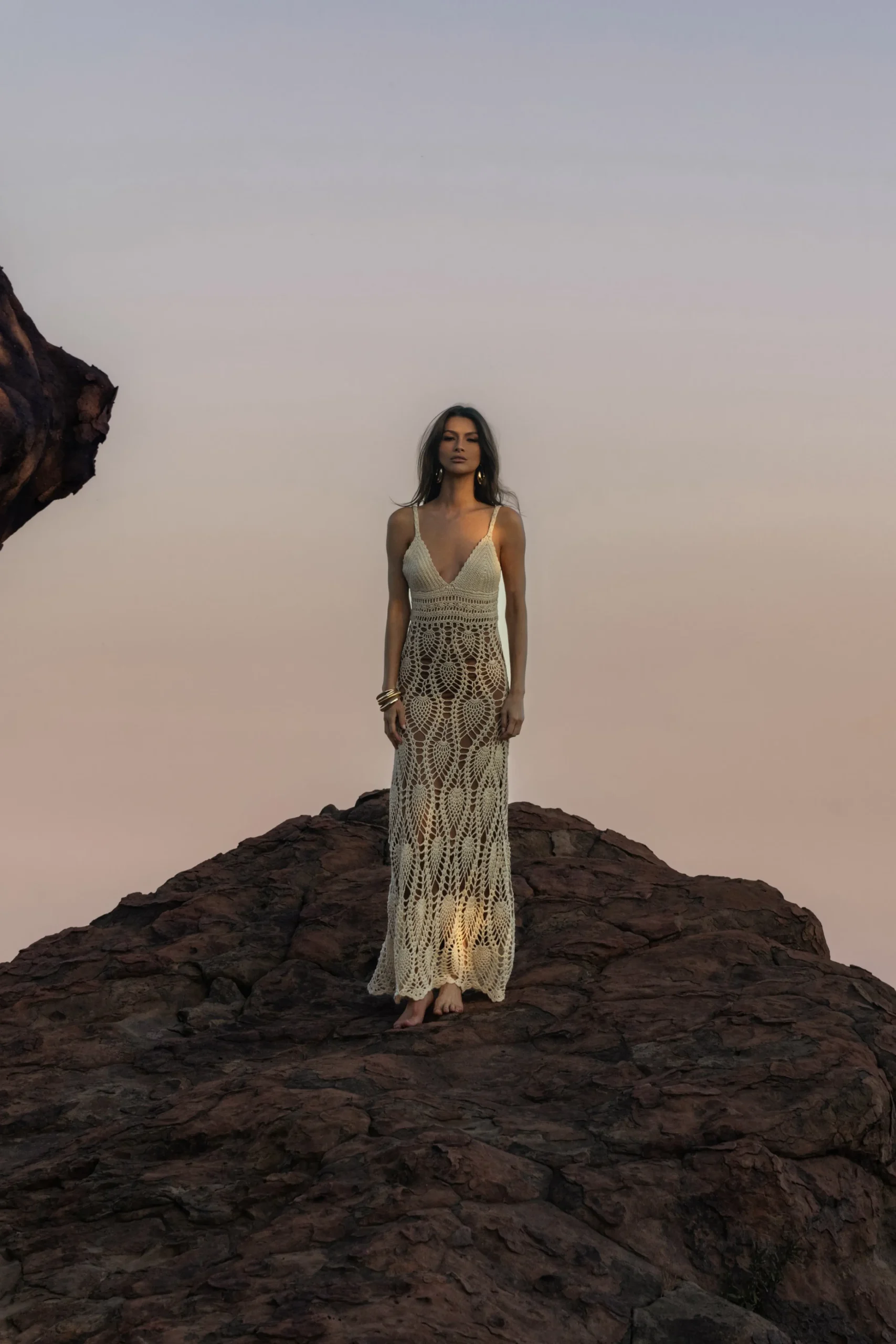 Ivory Great Escape Crochet Maxi Dress*JLUXLABEL Hot