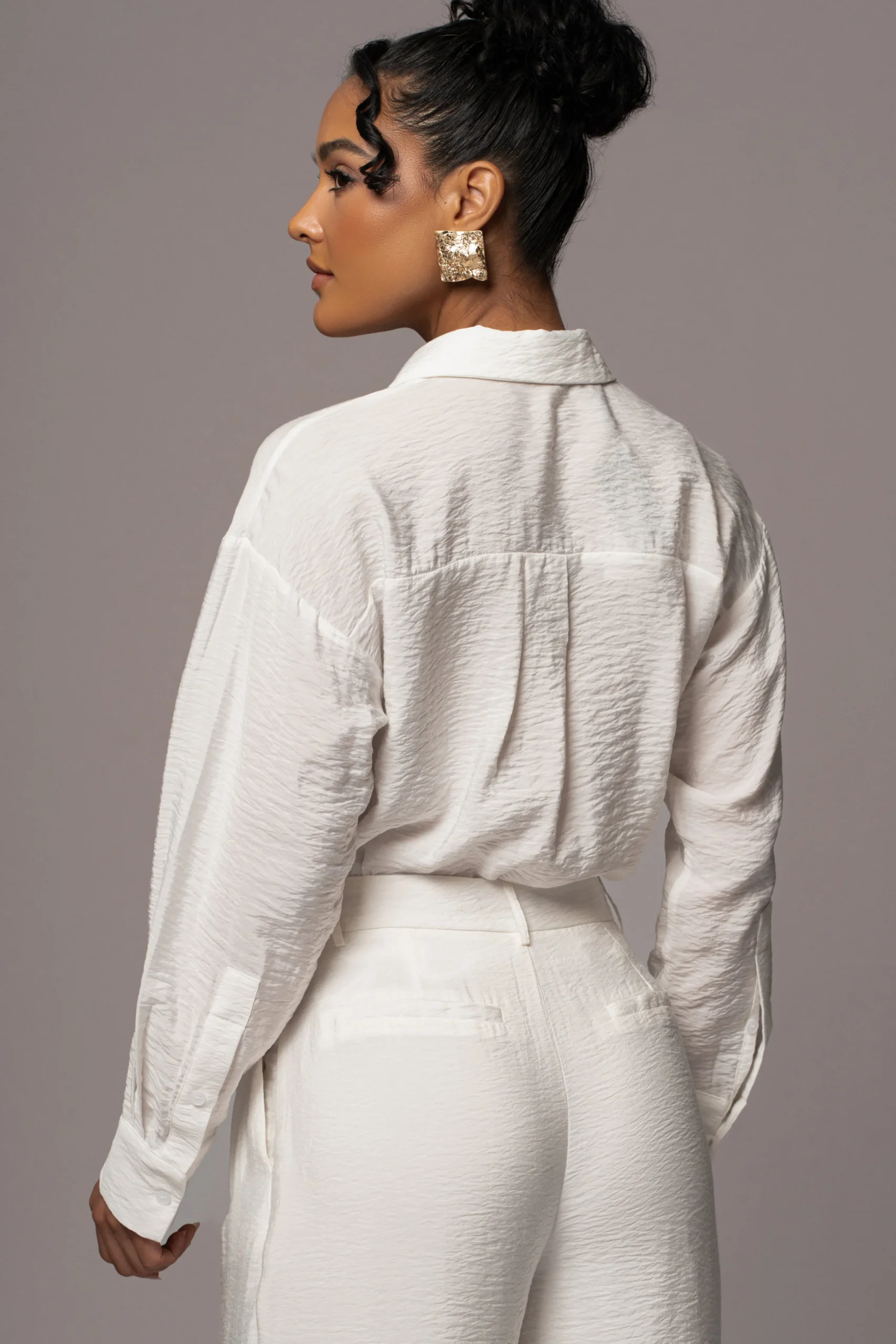 Ivory Greta Collared Top*JLUXLABEL Best