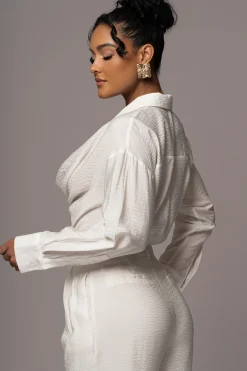 Ivory Greta Collared Top*JLUXLABEL Best