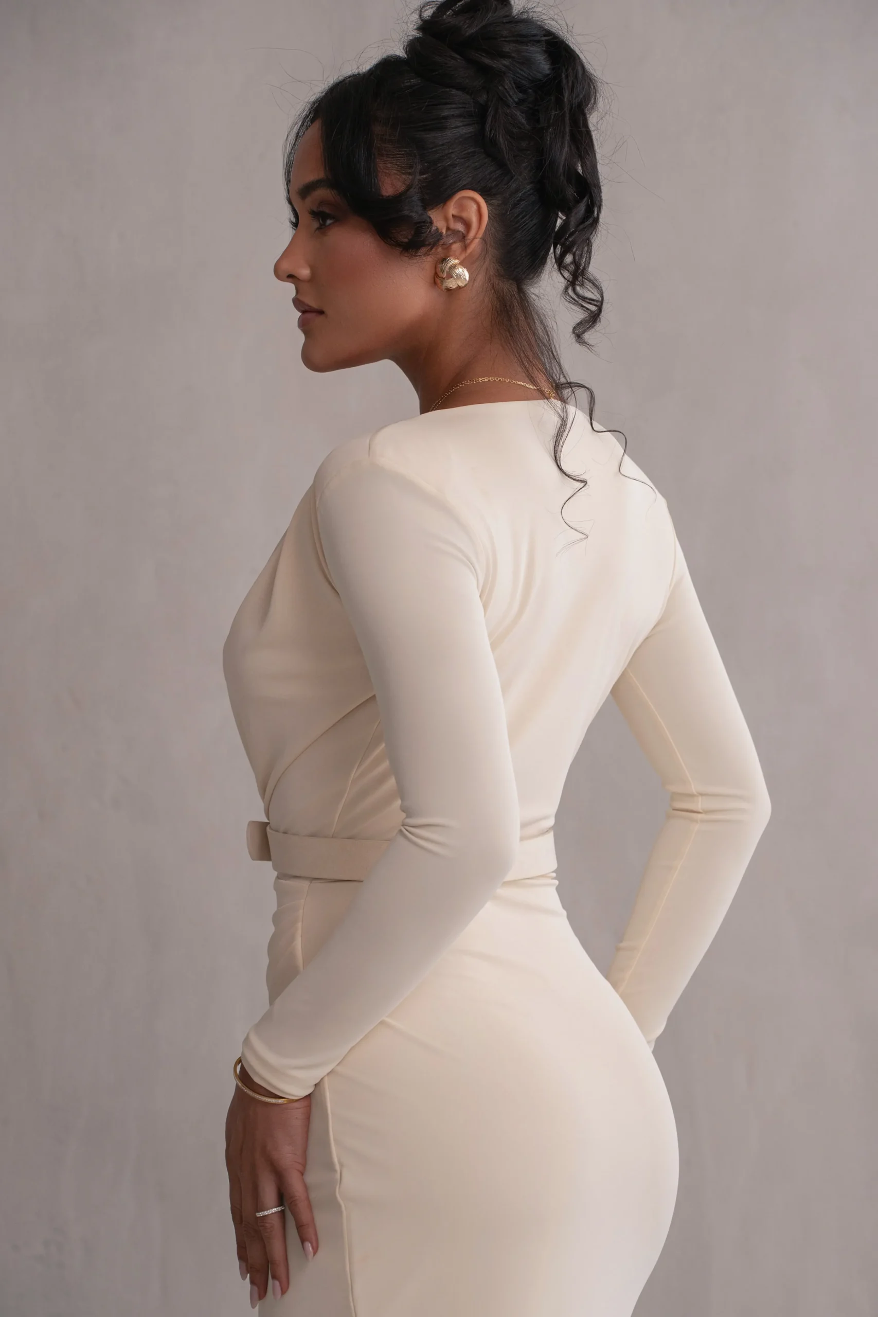 Ivory Jamie Plunge Maxi Dress*JLUXLABEL Best