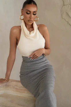 Ivory Joya Rib Knit Top*JLUXLABEL Online