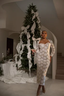 Ivory Lace Sweetheart Maxi Dress*JLUXLABEL New