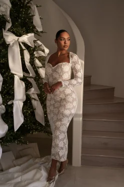 Ivory Lace Sweetheart Maxi Dress*JLUXLABEL New