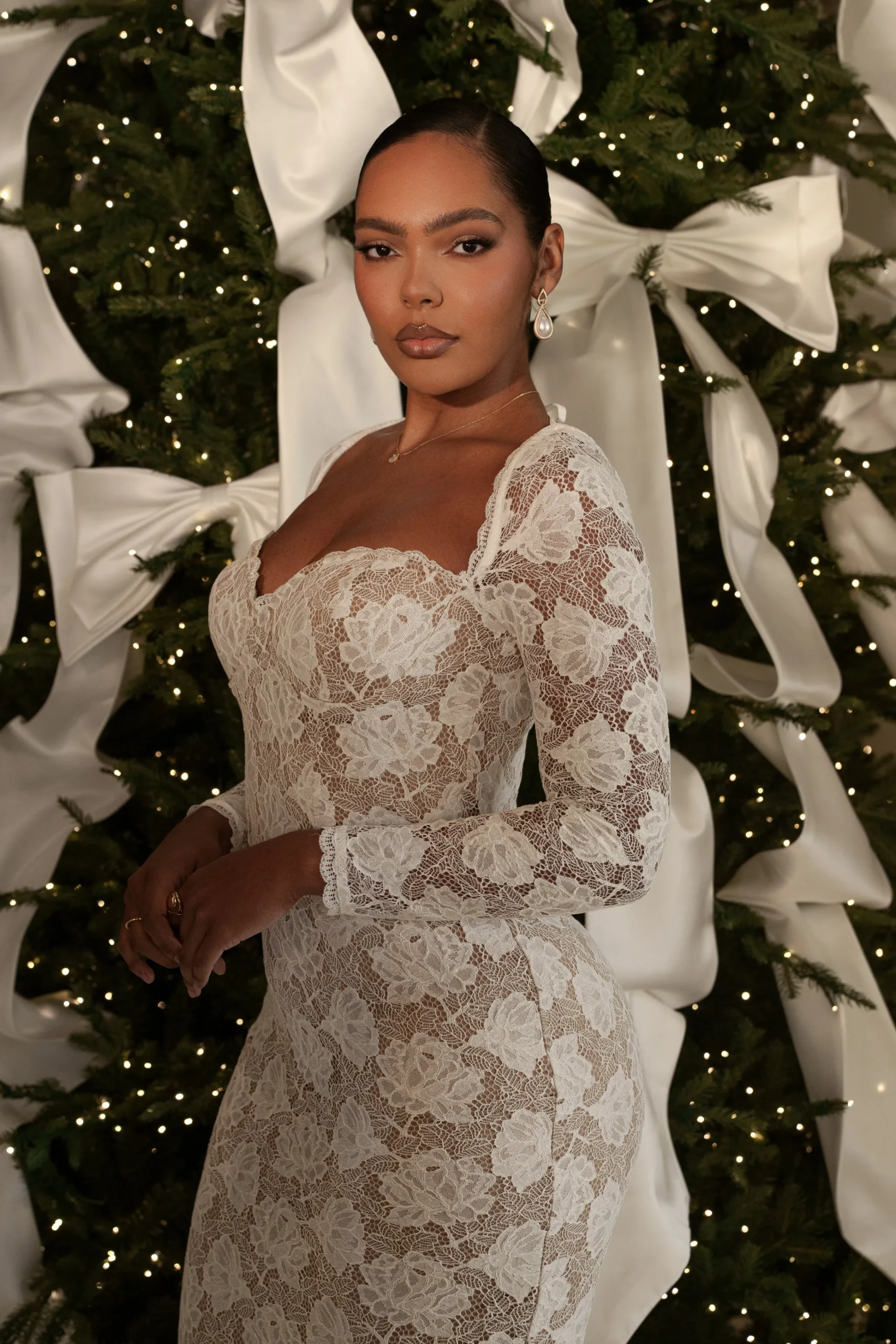 Ivory Lace Sweetheart Maxi Dress*JLUXLABEL New