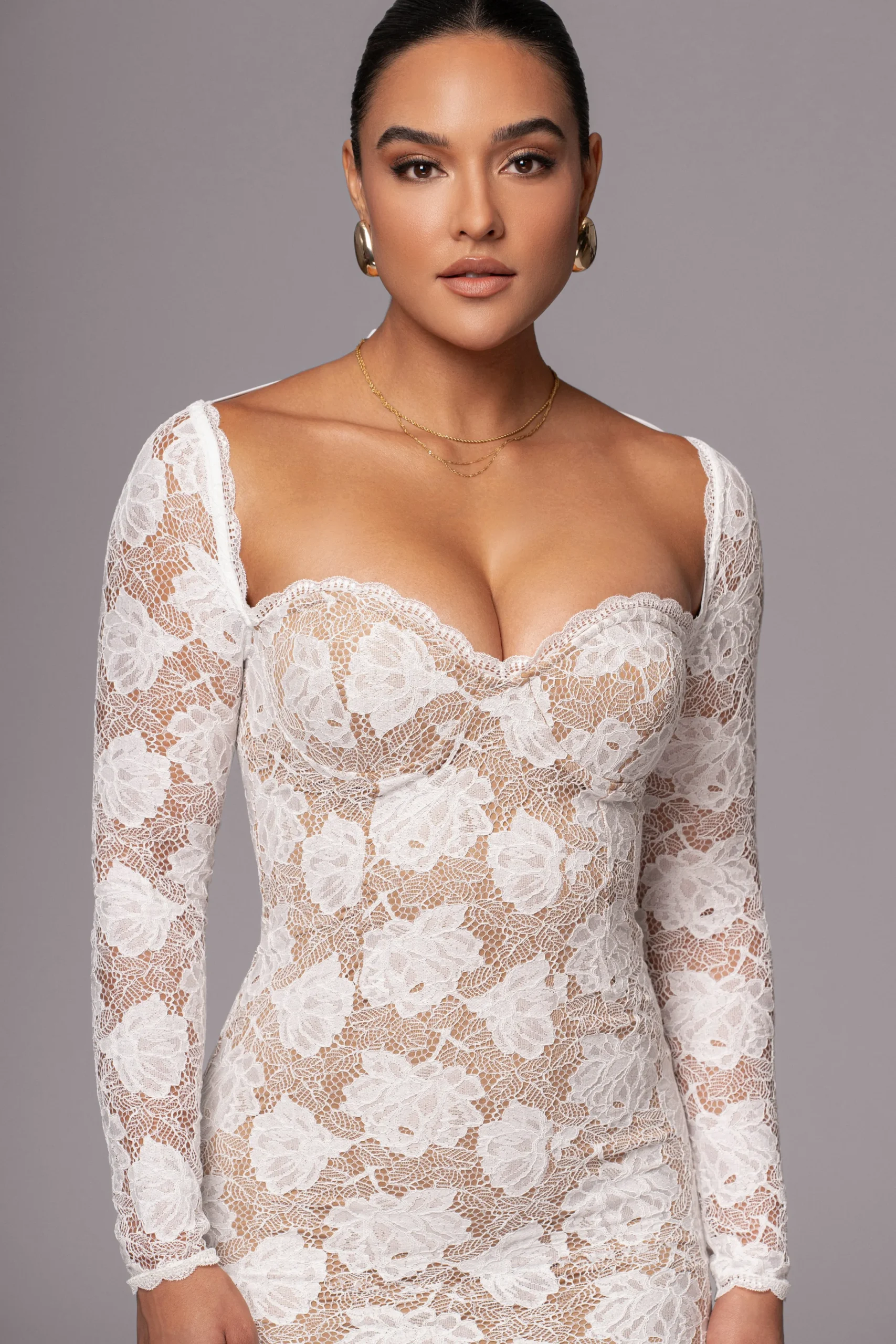 Ivory Lace Sweetheart Maxi Dress*JLUXLABEL New