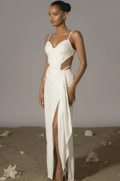 Ivory Las Olas Linen Skirt*JLUXLABEL Fashion