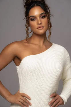 Ivory Long Knit Sweater Dress*JLUXLABEL Online